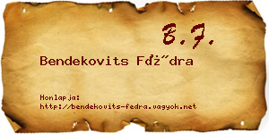Bendekovits Fédra névjegykártya